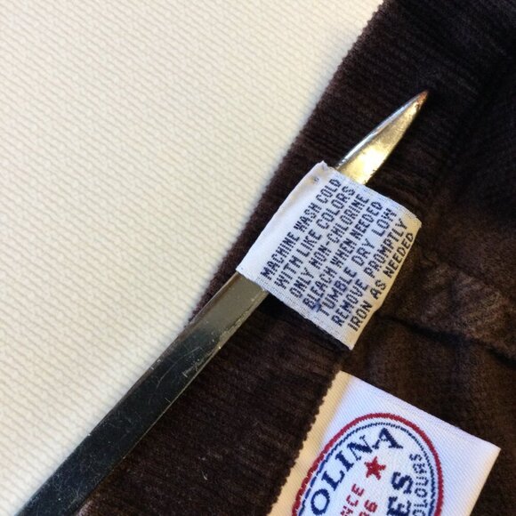 VTG Carolina Blues Corduroy Maxi Skirt Size 10 Brown Raw Hem Western Boho Y2K - Picture 9 of 9